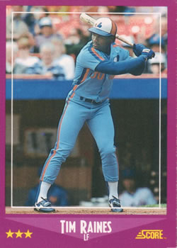 #3 Tim Raines - Montreal Expos - 1988 Score Baseball