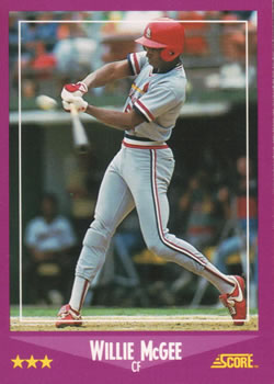 #40 Willie McGee - St. Louis Cardinals - 1988 Score Baseball