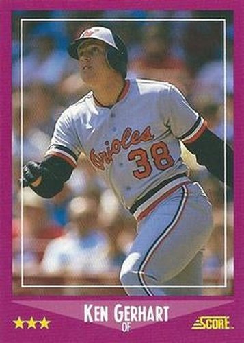 #58 Ken Gerhart - Baltimore Orioles - 1988 Score Baseball