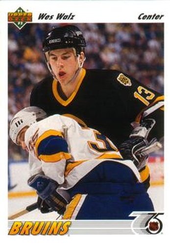 #123 Wes Walz - Boston Bruins - 1991-92 Upper Deck Hockey