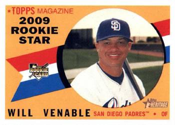 #123 Will Venable - San Diego Padres - 2009 Topps Heritage Baseball