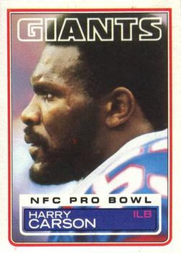 #123 Harry Carson - New York Giants - 1983 Topps Football