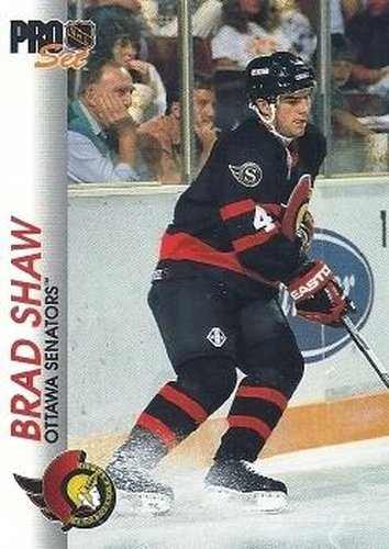 #124 Brad Shaw - Ottawa Senators - 1992-93 Pro Set Hockey