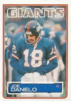#124 Joe Danelo - New York Giants - 1983 Topps Football