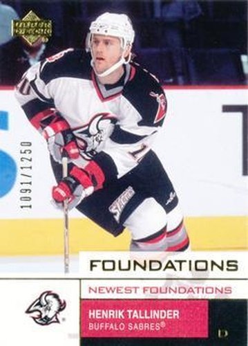 #124 Henrik Tallinder - Buffalo Sabres - 2002-03 Upper Deck Foundations Hockey