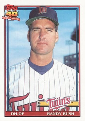 #124 Randy Bush - Minnesota Twins - 1991 Topps Baseball