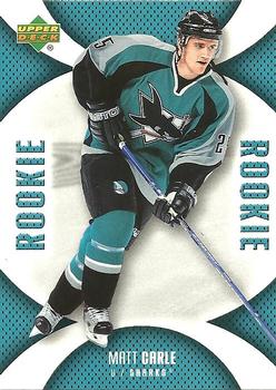 #125 Matt Carle - San Jose Sharks - 2006-07 Upper Deck Mini Jersey Hockey