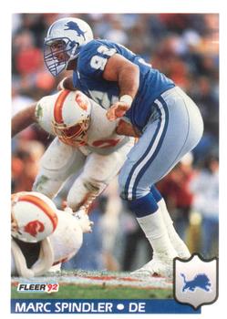 #125 Marc Spindler - Detroit Lions - 1992 Fleer Football