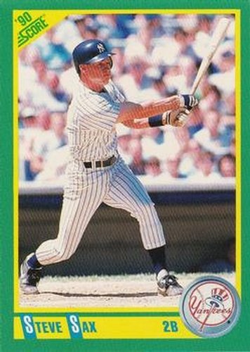 #125 Steve Sax - New York Yankees - 1990 Score Baseball