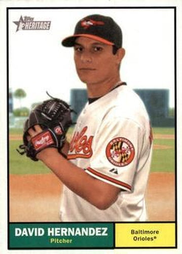 #125 David Hernandez - Baltimore Orioles - 2010 Topps Heritage Baseball