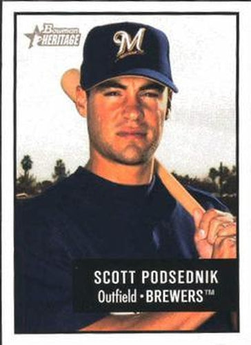 #125 Scott Podsednik - Milwaukee Brewers - 2003 Bowman Heritage Baseball
