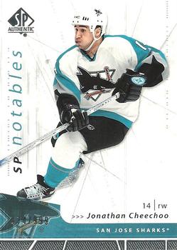 #126 Jonathan Cheechoo - San Jose Sharks - 2006-07 SP Authentic Hockey