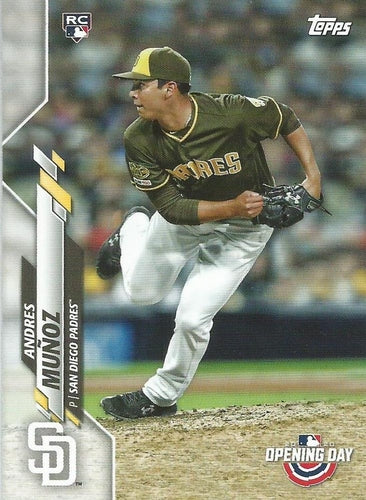 #126 Andres Mu–oz - San Diego Padres - 2020 Topps Opening Day Baseball