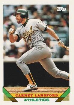 127 Carney Lansford - Oakland Athletics - 1993 Topps Baseball