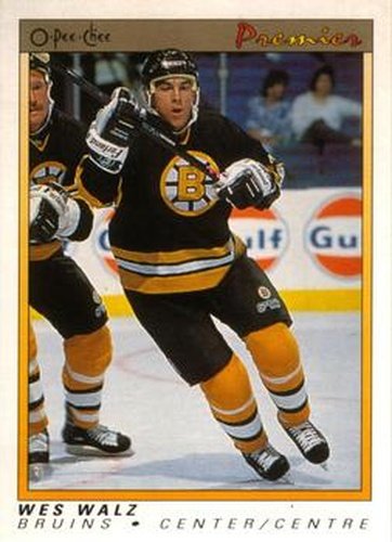 #127 Wes Walz - Boston Bruins - 1990-91 O-Pee-Chee Premier Hockey