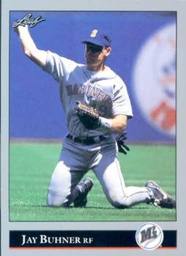 #128 Jay Buhner - Seattle Mariners - 1992 Leaf Baseball