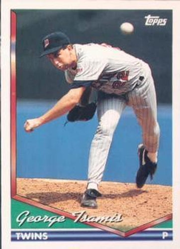 #128 George Tsamis - Minnesota Twins - 1994 Topps Baseball
