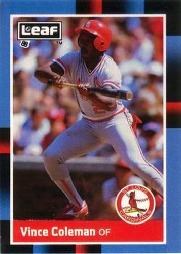 #128 Vince Coleman - St. Louis Cardinals - 1988 Leaf Baseball