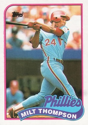 #128 Milt Thompson - Philadelphia Phillies - 1989 Topps Baseball
