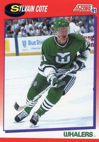 #129 Sylvain Cote - Hartford Whalers - 1991-92 Score Canadian Bilingual Hockey