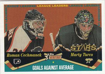 #129 Marty Turco / Roman Cechmanek - Philadelphia Flyers / Dallas Stars - 2001-02 Topps Heritage Hockey