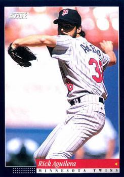 #129 Rick Aguilera - Minnesota Twins -1994 Score Baseball
