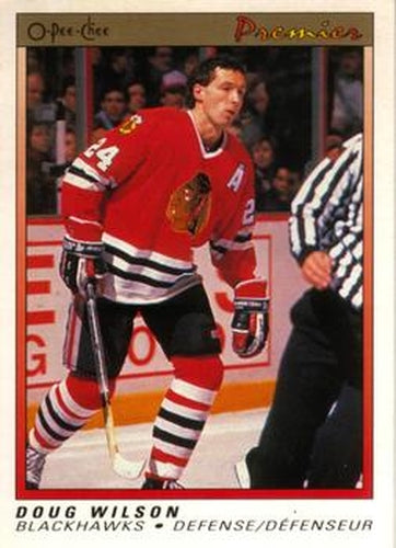 #129 Doug Wilson - Chicago Blackhawks - 1990-91 O-Pee-Chee Premier Hockey