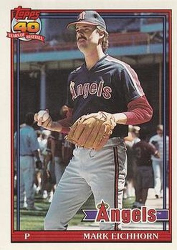 #129 Mark Eichhorn - California Angels - 1991 O-Pee-Chee Baseball