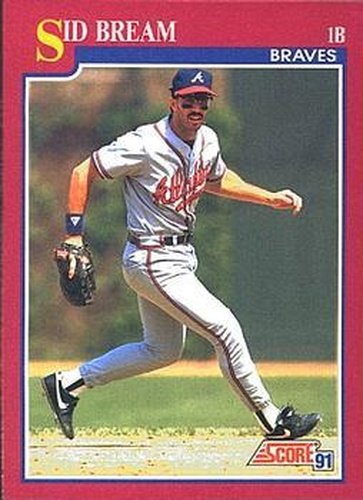 #12T Sid Bream - Atlanta Braves - 1991 Score Rookie & Traded Baseball