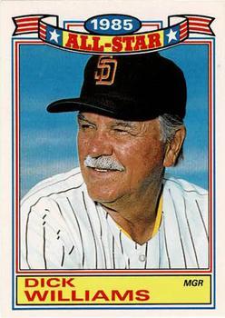 #12 Dick Williams - San Diego Padres - 1986 Topps Baseball - Glossy All-Stars
