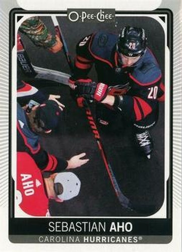 #12b Sebastian Aho - Pre/Post Game - Carolina Hurricanes - 2021-22 O-Pee-Chee Hockey