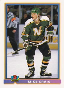 #130 Mike Craig - Minnesota North Stars - 1991-92 Bowman Hockey