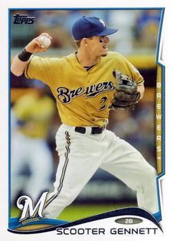 #130 Scooter Gennett - Milwaukee Brewers - 2014 Topps Baseball