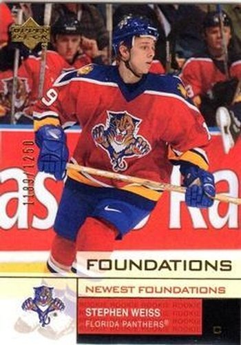 #130 Stephen Weiss - Florida Panthers - 2002-03 Upper Deck Foundations Hockey