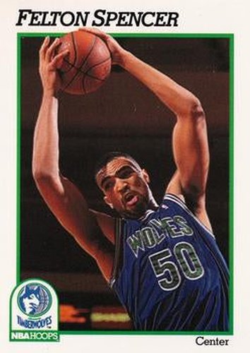 #130 Felton Spencer - Minnesota Timberwolves - 1991-92 Hoops Basketball
