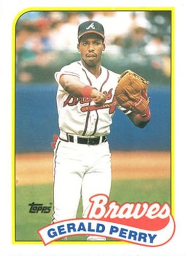 #130 Gerald Perry - Atlanta Braves - 1989 Topps Baseball