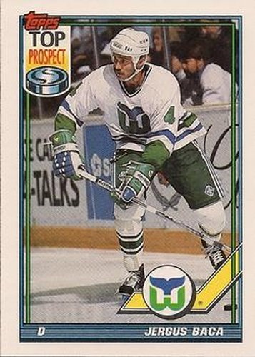#131 Jergus Baca - Hartford Whalers - 1991-92 Topps Hockey