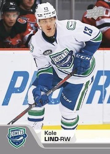 #132 Kole Lind - Utica Comets - 2020-21 Upper Deck AHL Hockey