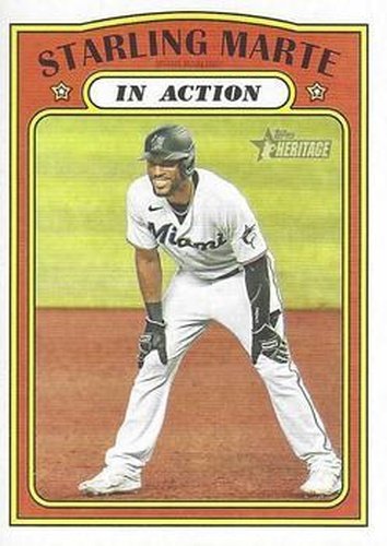 #132 Starling Marte - Miami Marlins - 2021 Topps Heritage Baseball