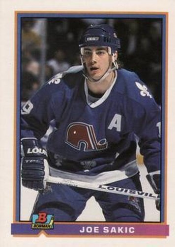 #133 Joe Sakic - Quebec Nordiques - 1991-92 Bowman Hockey
