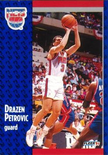 #134 Drazen Petrovic - New Jersey Nets - 1991-92 Fleer Basketball