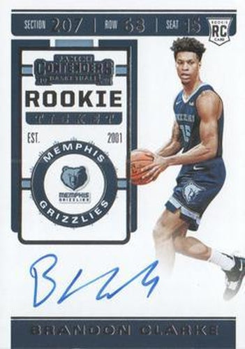 #134 Brandon Clarke - Memphis Grizzlies - 2019-20 Panini Contenders Basketball
