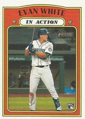 #134 Evan White - Seattle Mariners - 2021 Topps Heritage Baseball