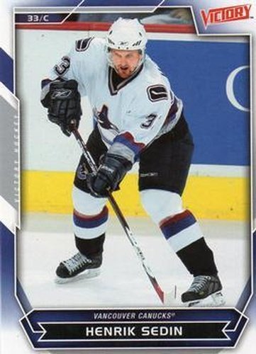 #134 Henrik Sedin - Vancouver Canucks - 2007-08 Upper Deck Victory Hockey