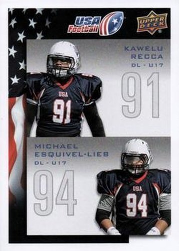 #134 Kawelu Recca / Michael Esquivel-Lieb - USA - 2014 Upper Deck USA Football