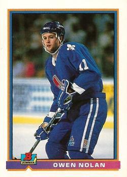 #134 Owen Nolan - Quebec Nordiques - 1991-92 Bowman Hockey