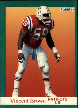 #135 Vincent Brown - New England Patriots - 1991 Fleer Football