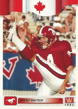 #136 Brent Matich - Calgary Stampeders - 1992 All World CFL Football