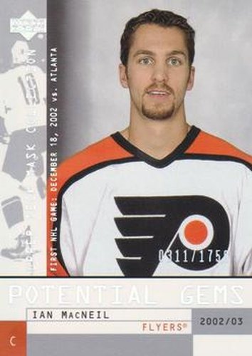 #136 Ian MacNeil - Philadelphia Flyers - 2002-03 Upper Deck Mask Collection Hockey