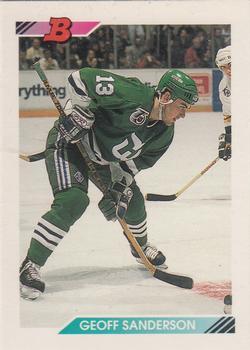 #136 Geoff Sanderson - Hartford Whalers - 1992-93 Bowman Hockey
